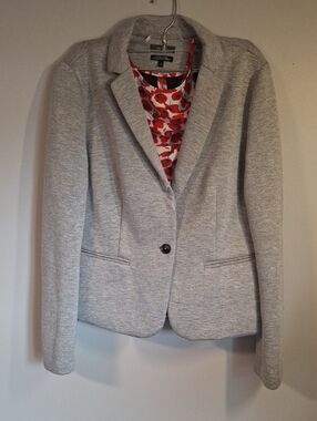 RW&CO. 2-Piece Blazer & Floral Halter Top Set Grey Red Size L